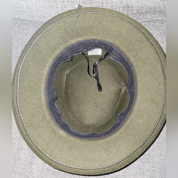 Olive Green Women's Fedora Hat - Picture 3 of 4